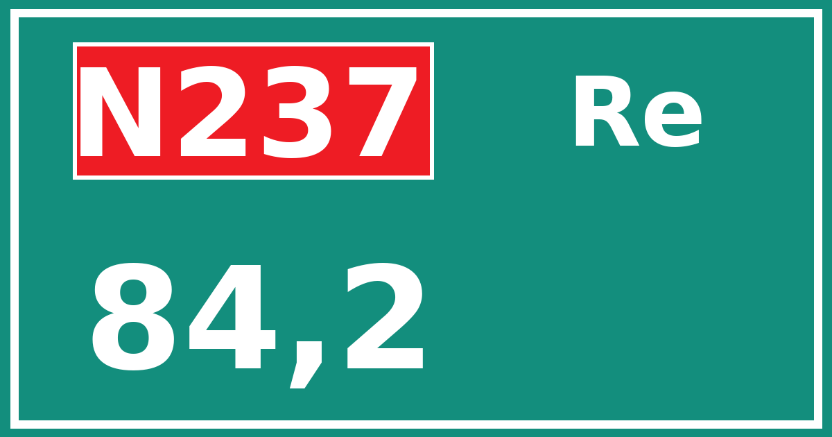Hectometerbord N237 84,2 zijde Re