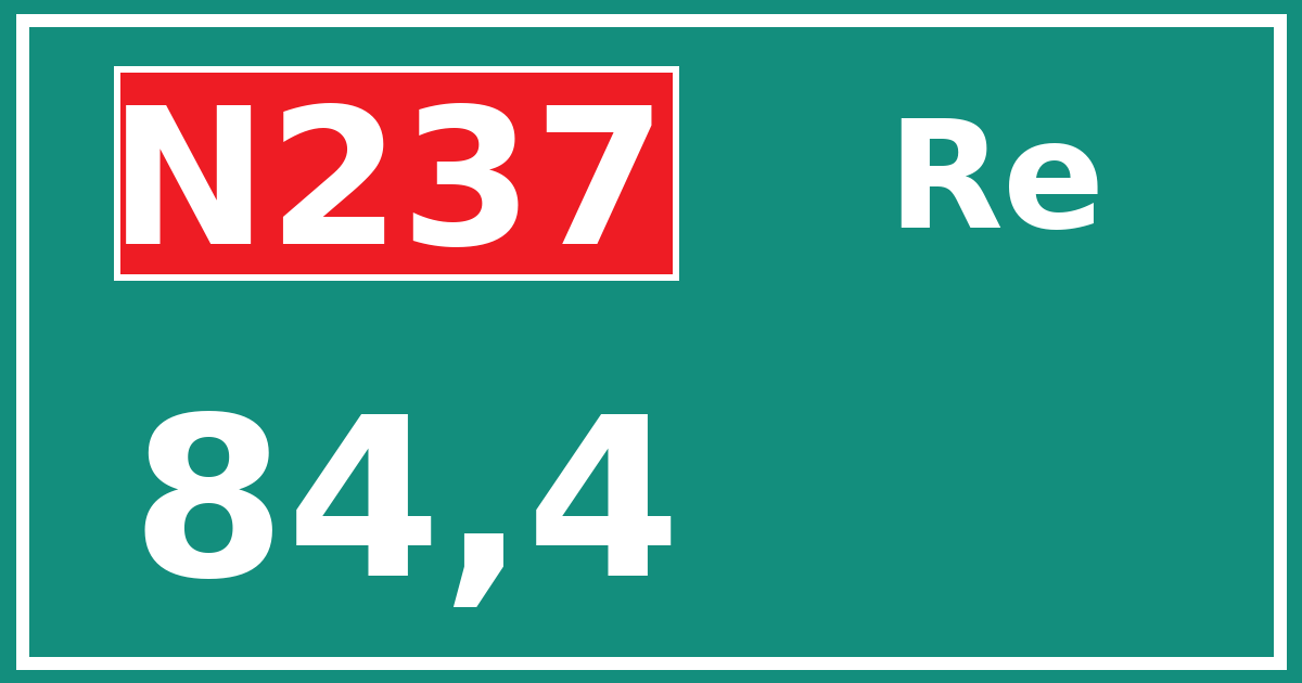 Hectometerbord N237 84,4 zijde Re