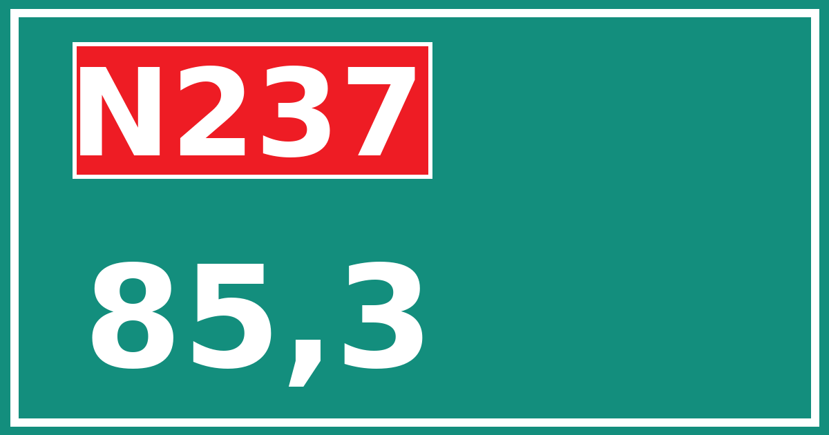Hectometerbord N237 85,3