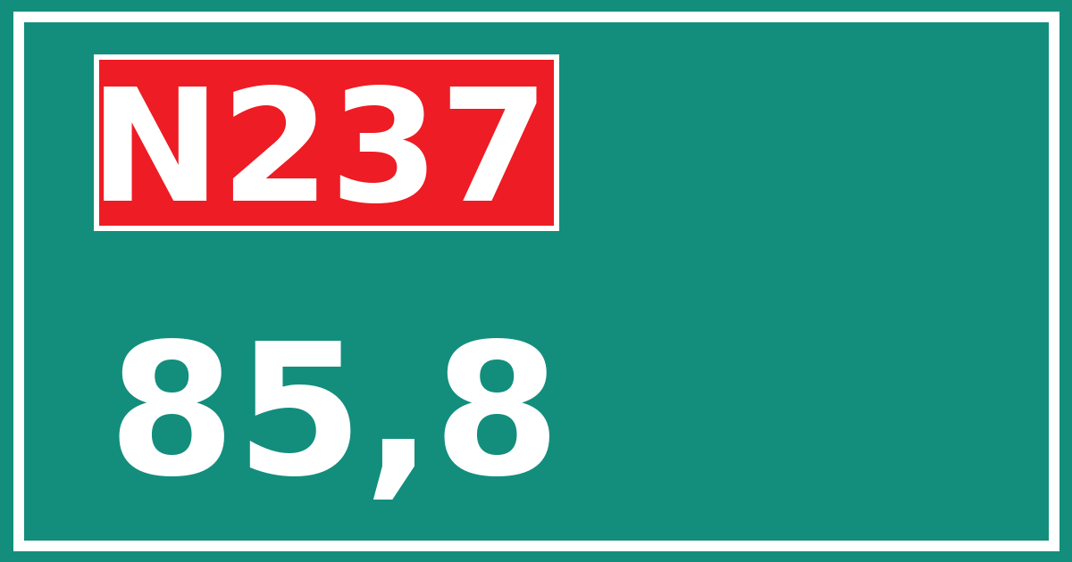 Hectometerbord N237 85,8