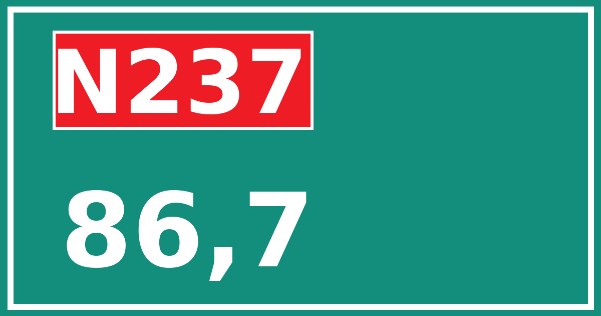 Hectometerbord N237 86,7