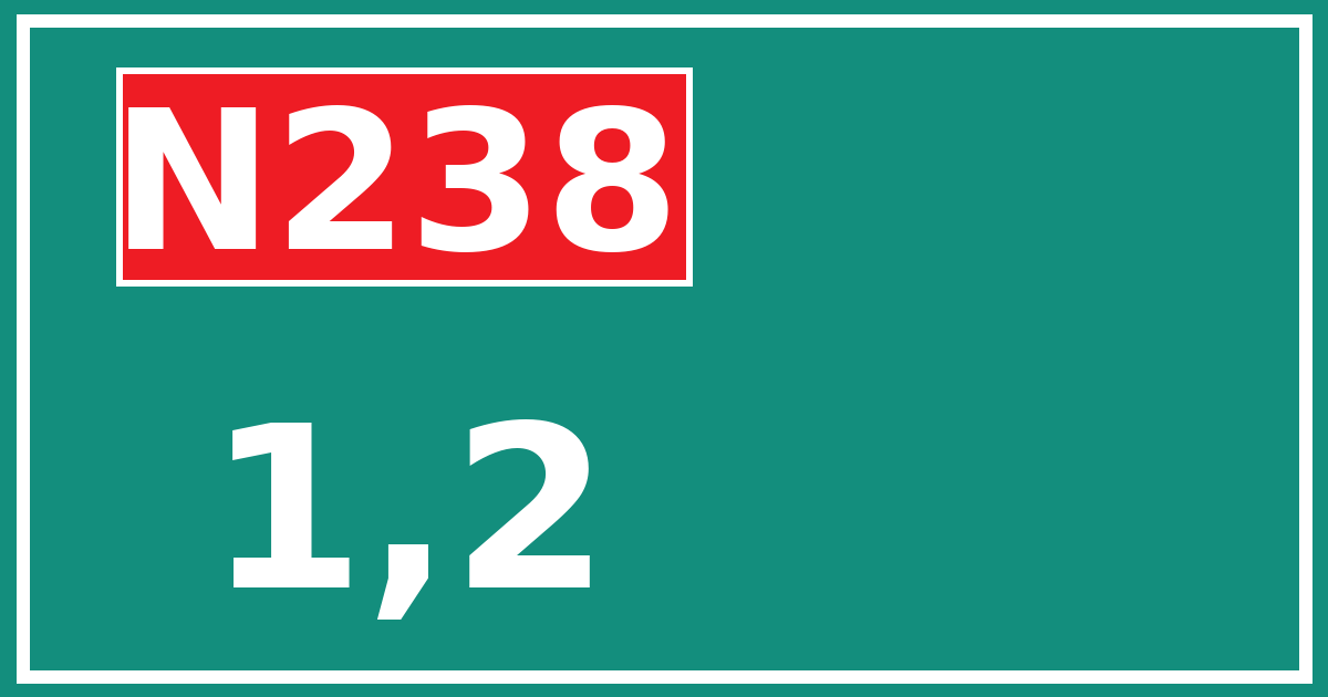 Hectometerbord N238 1,2