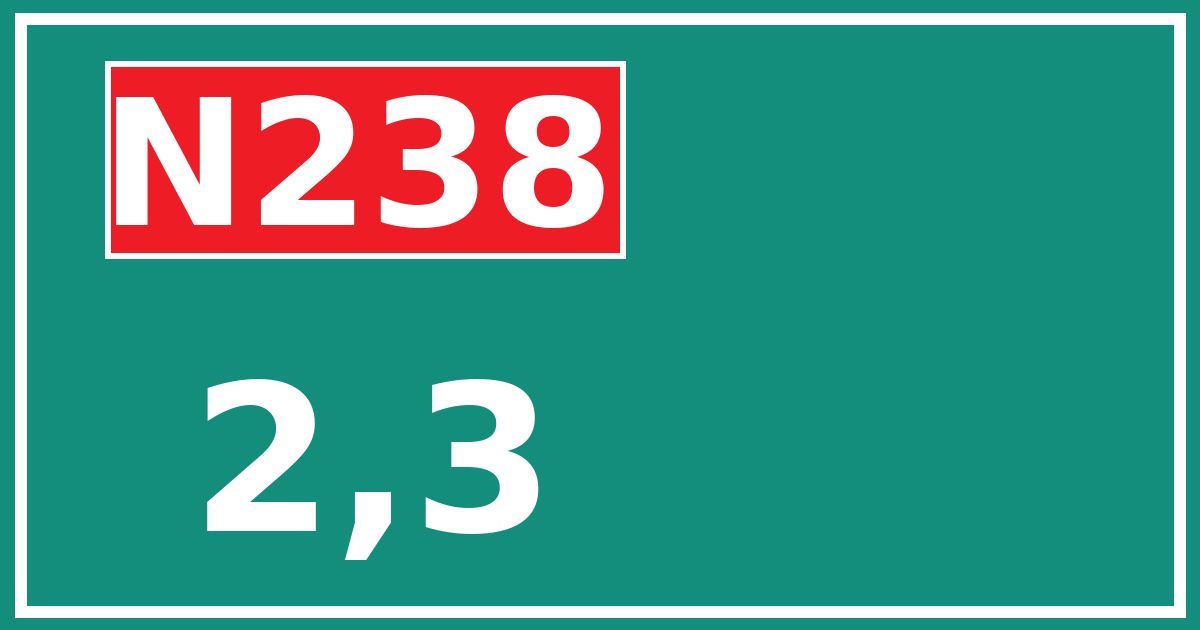 Hectometerbord N238 2,3