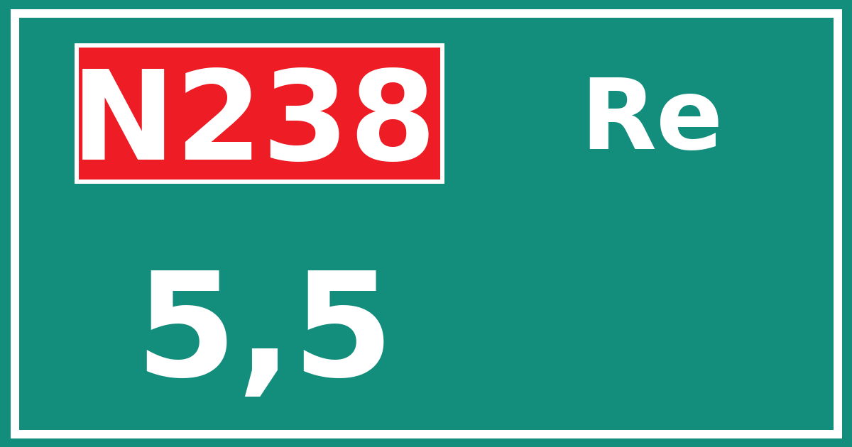 Hectometerbord N238 5,5 zijde Re