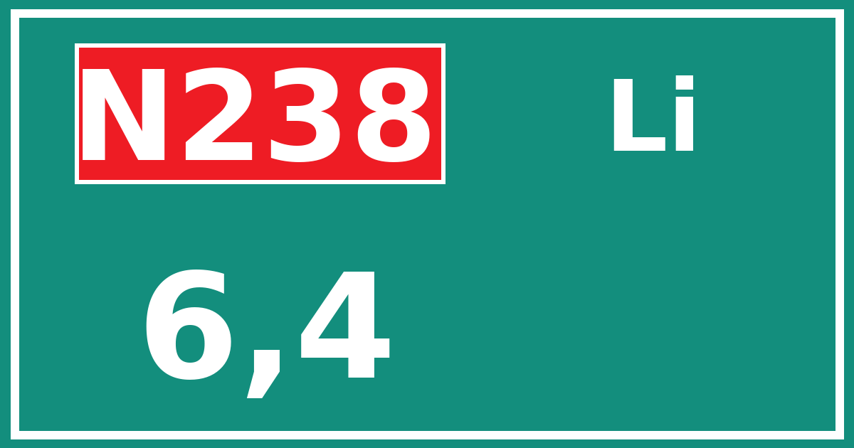 Hectometerbord N238 6,4 zijde Li