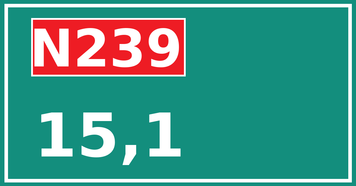 Hectometerbord N239 15,1