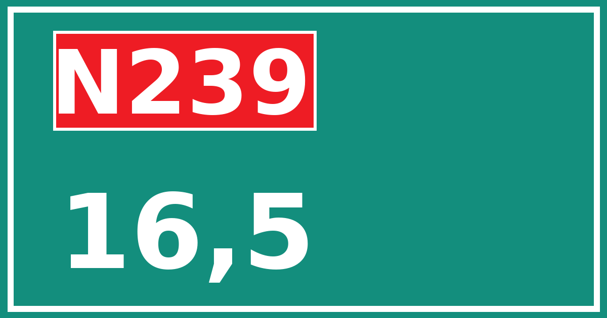 Hectometerbord N239 16,5
