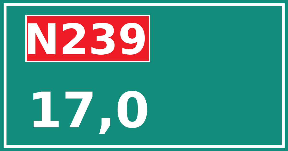 Hectometerbord N239 17,0