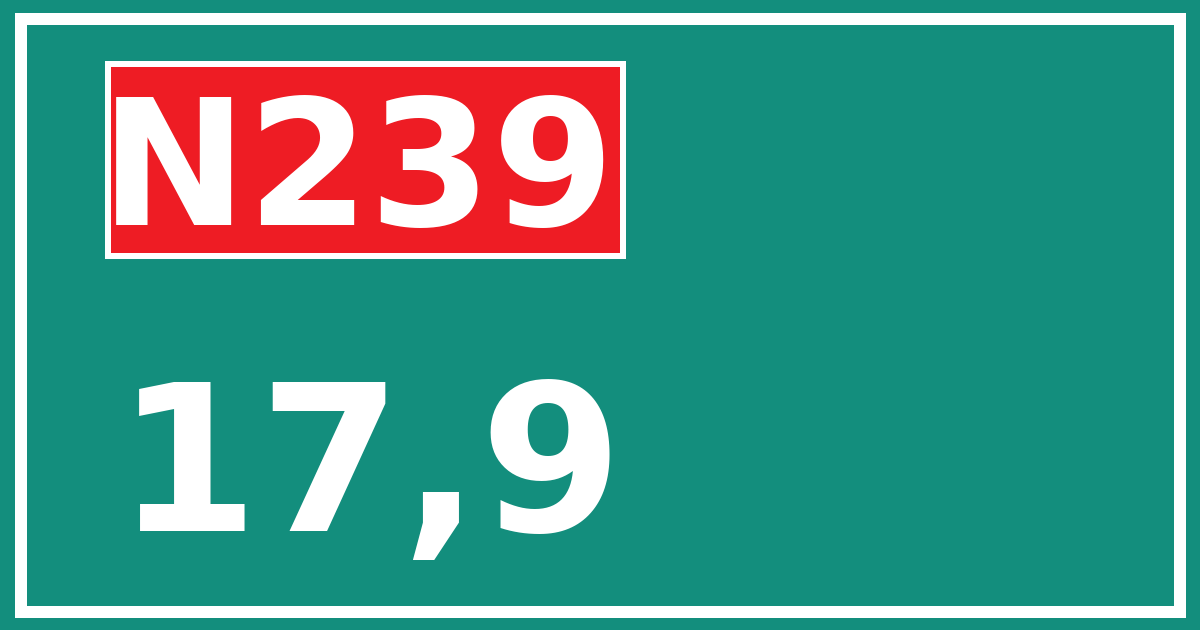 Hectometerbord N239 17,9