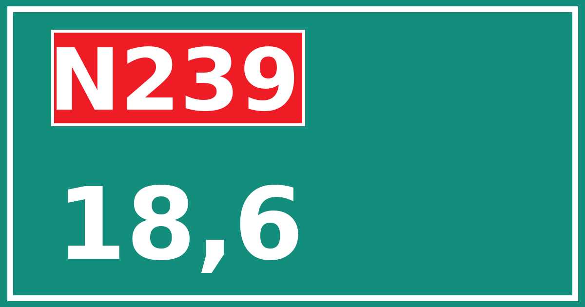 Hectometerbord N239 18,6