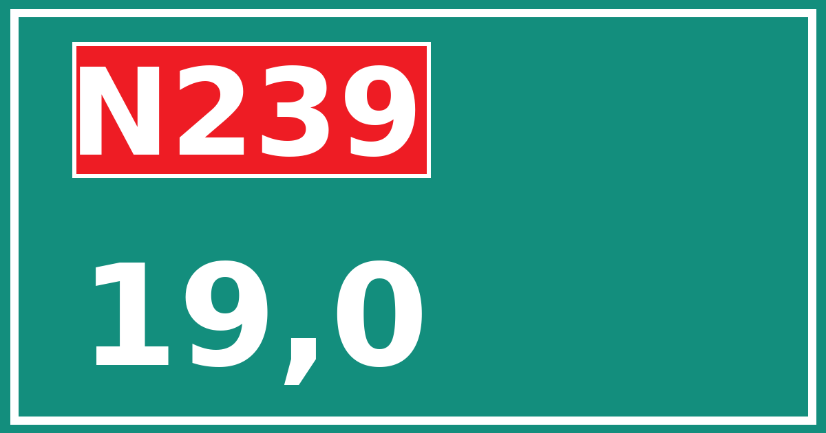 Hectometerbord N239 19,0