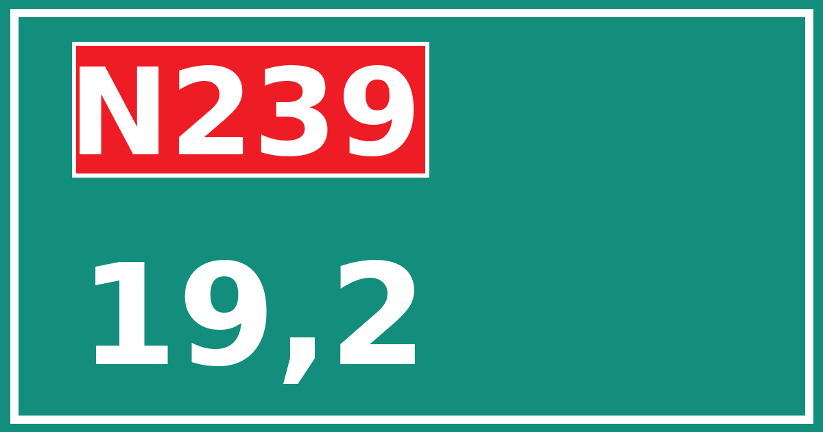 Hectometerbord N239 19,2