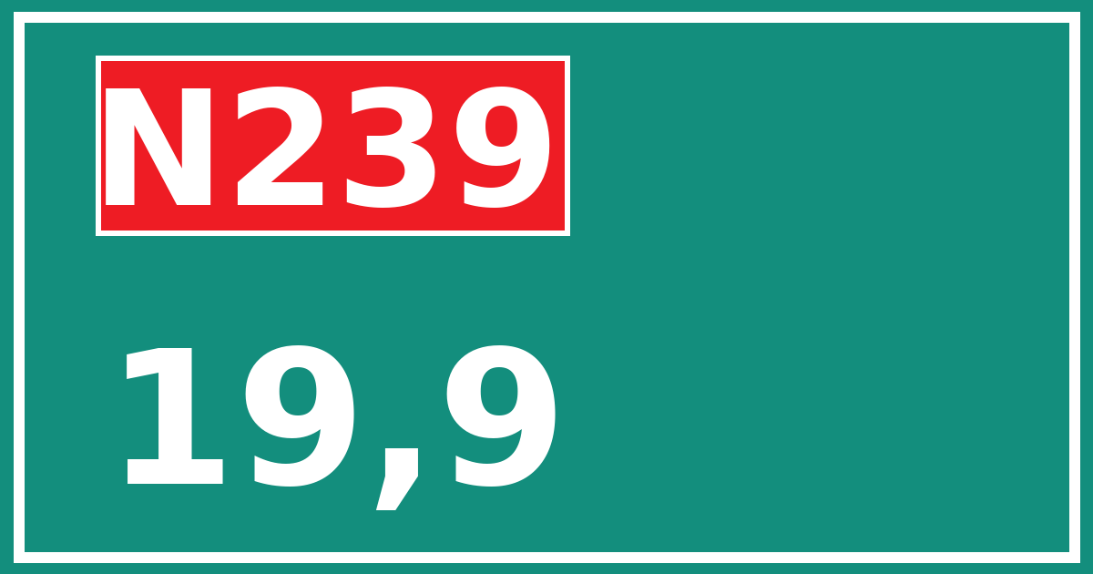 Hectometerbord N239 19,9
