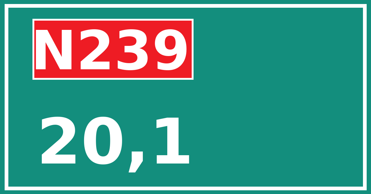 Hectometerbord N239 20,1