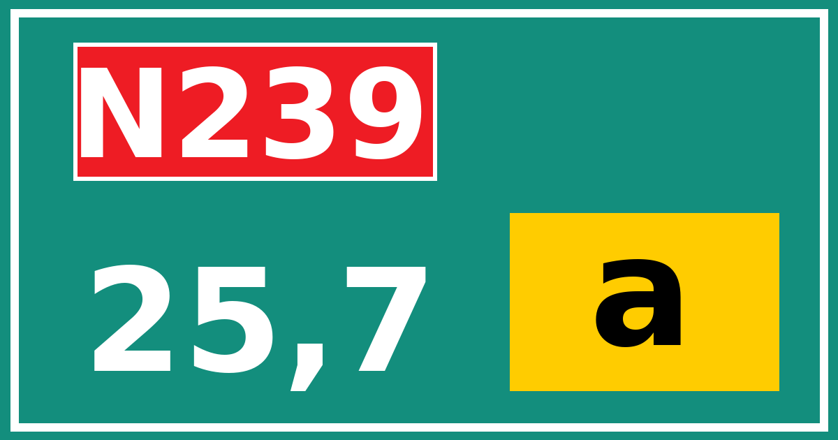 Hectometerbord N239 25,7 letter a