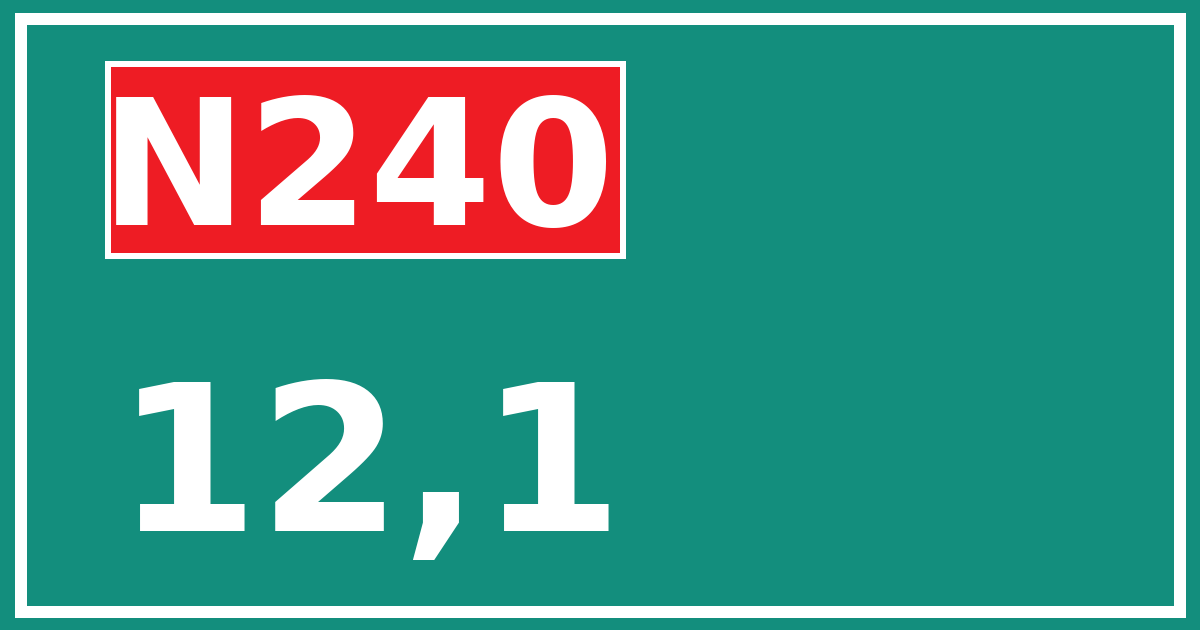 Hectometerbord N240 12,1