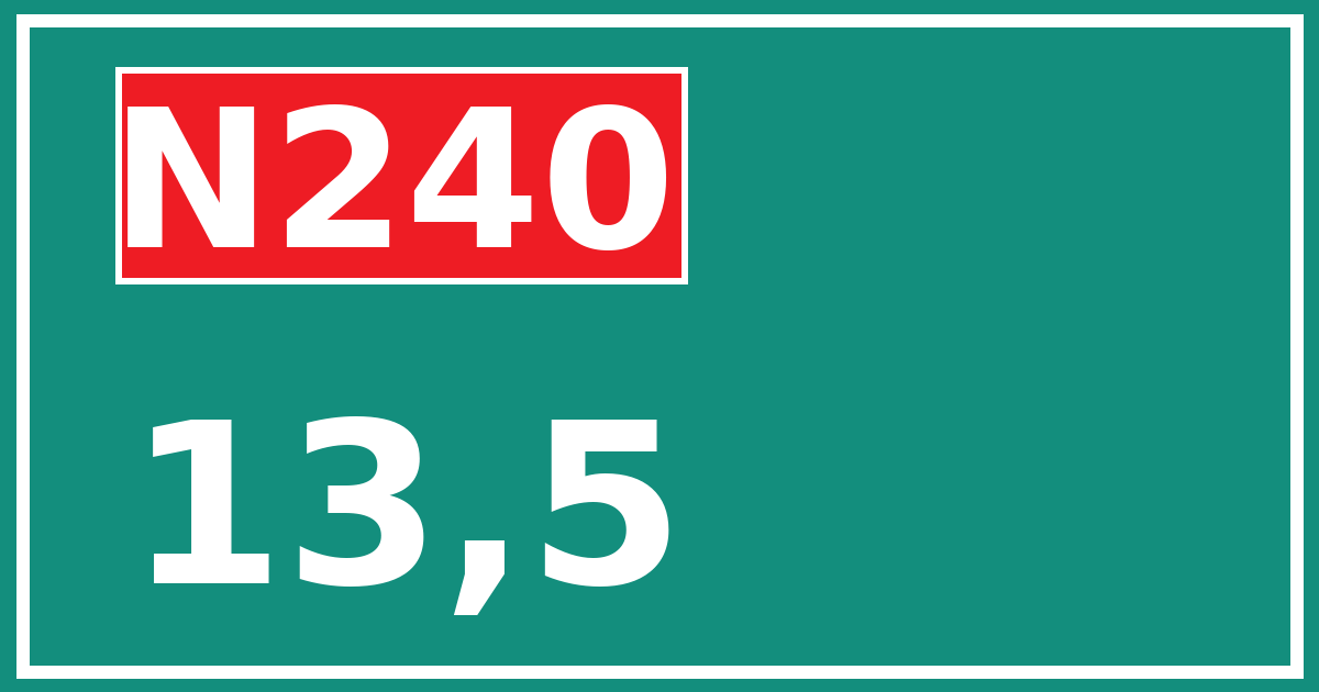 Hectometerbord N240 13,5