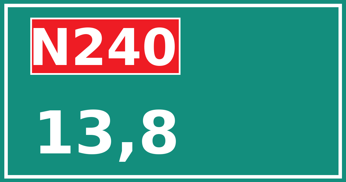 Hectometerbord N240 13,8