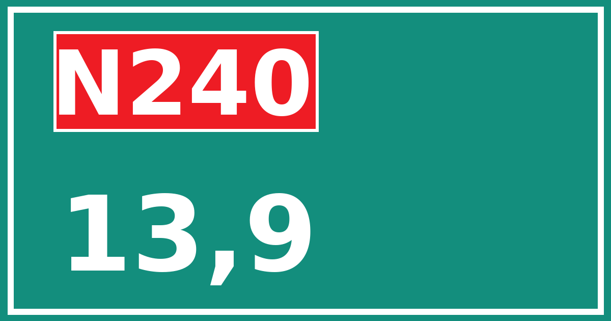 Hectometerbord N240 13,9