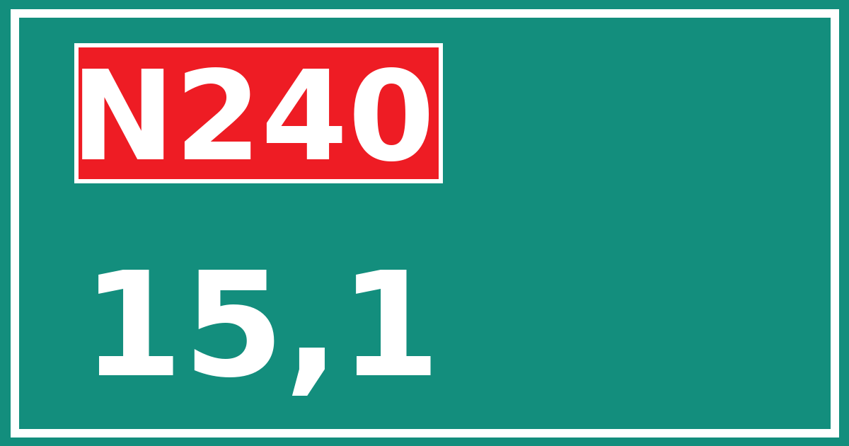 Hectometerbord N240 15,1