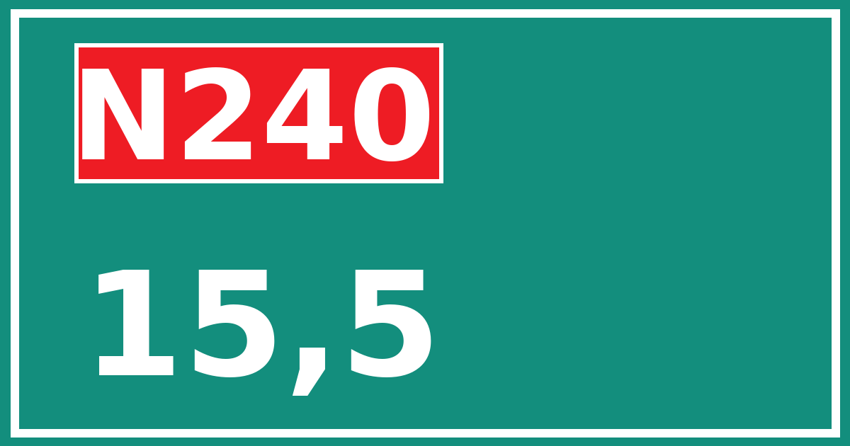 Hectometerbord N240 15,5