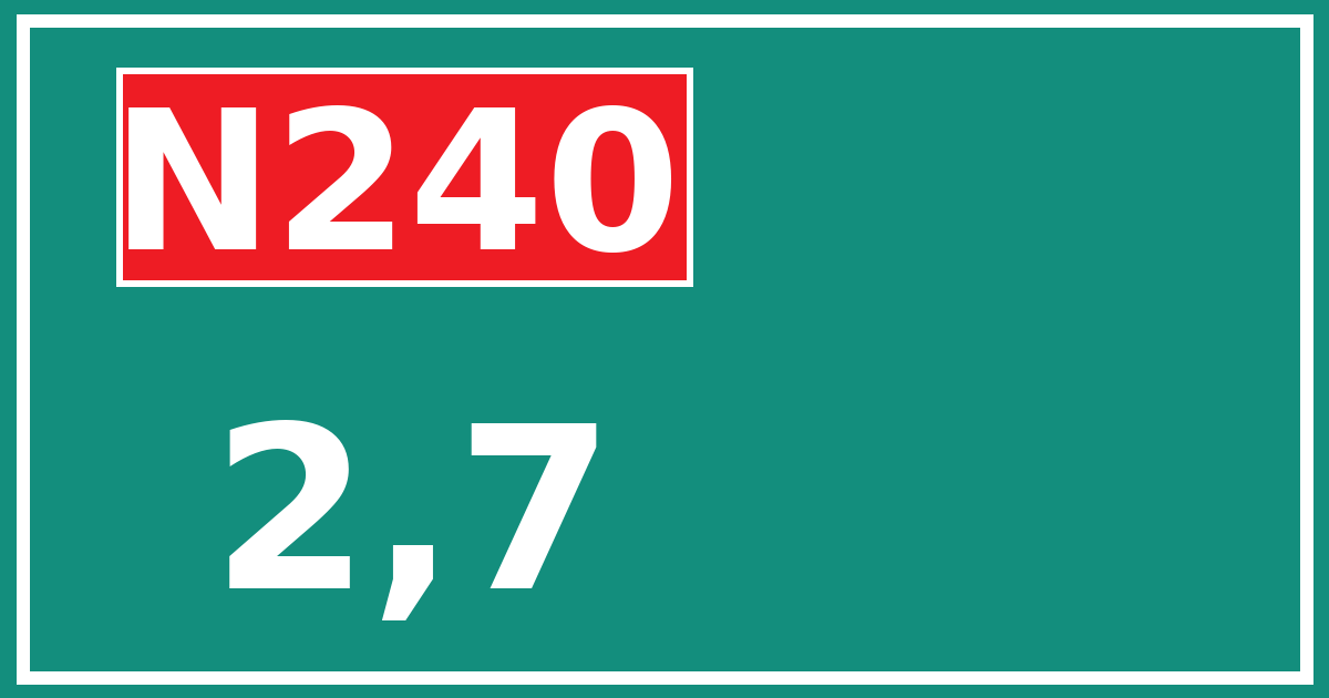 Hectometerbord N240 2,7