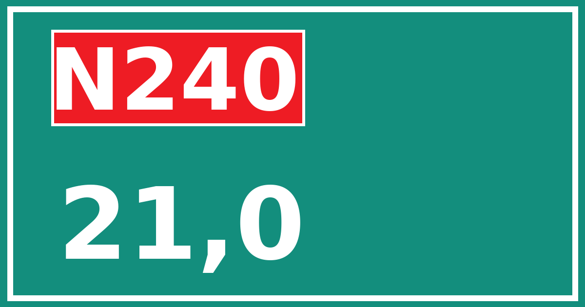 Hectometerbord N240 21,0