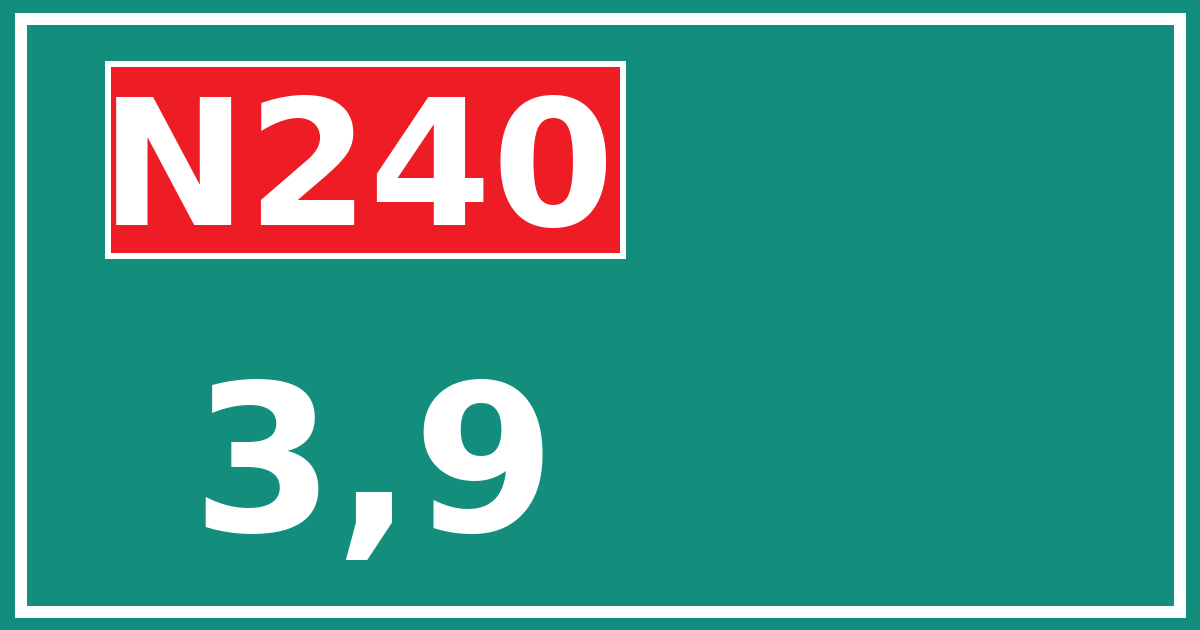 Hectometerbord N240 3,9