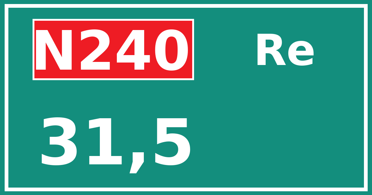 Hectometerbord N240 31,5 zijde Re