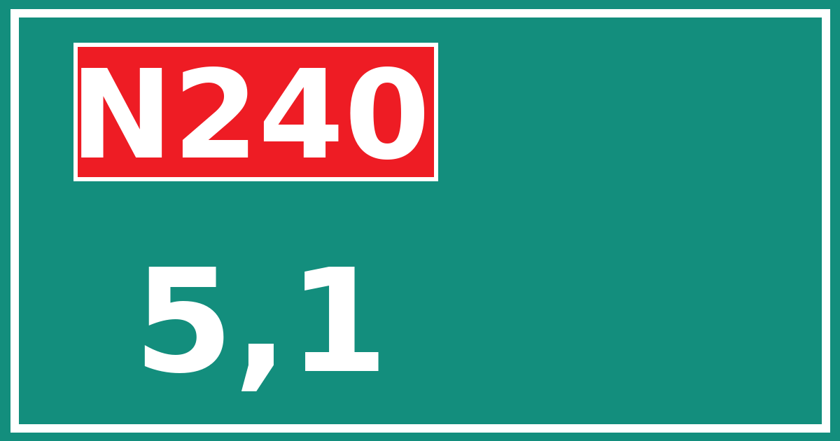 Hectometerbord N240 5,1