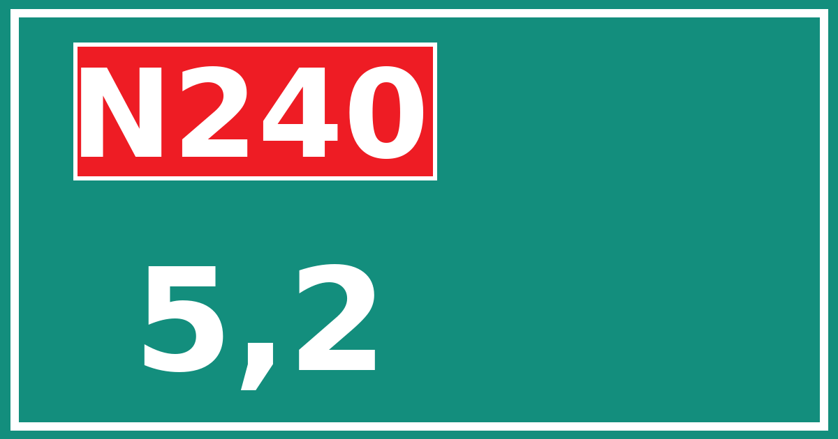 Hectometerbord N240 5,2
