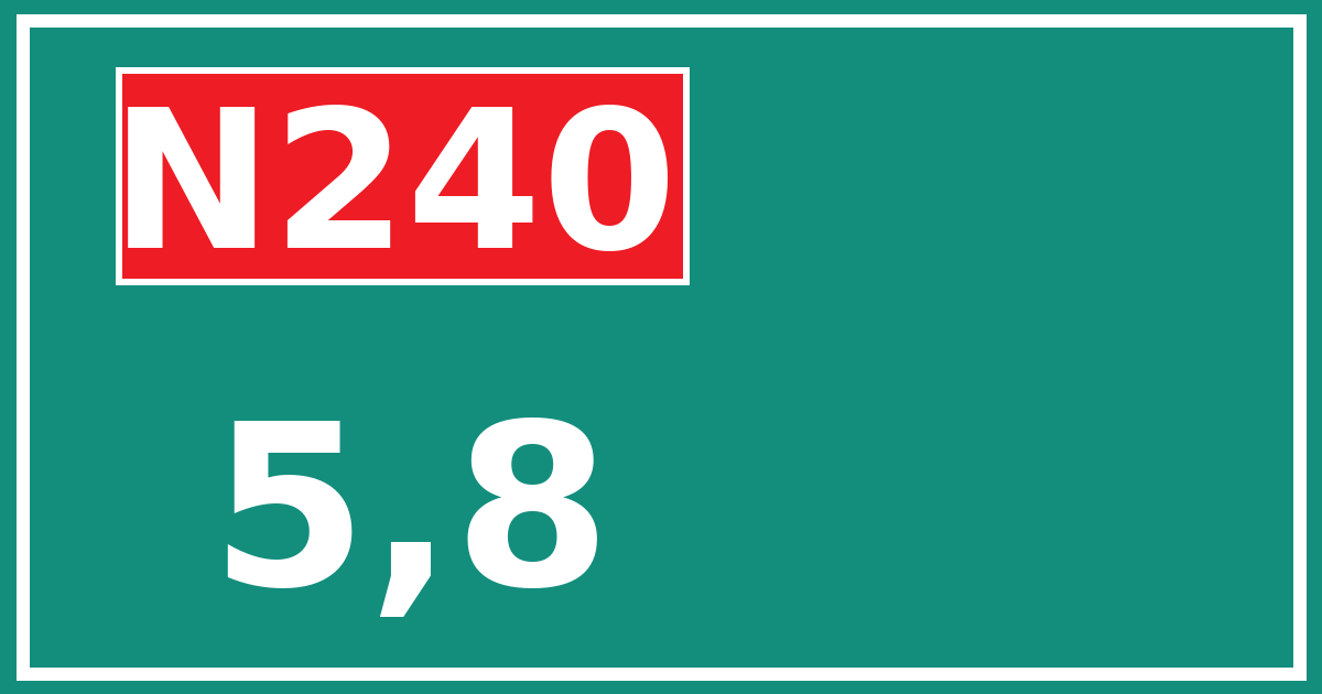 Hectometerbord N240 5,8