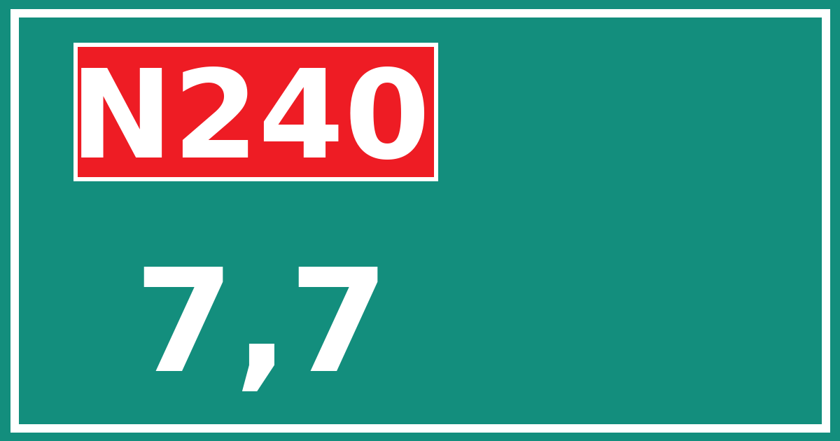 Hectometerbord N240 7,7