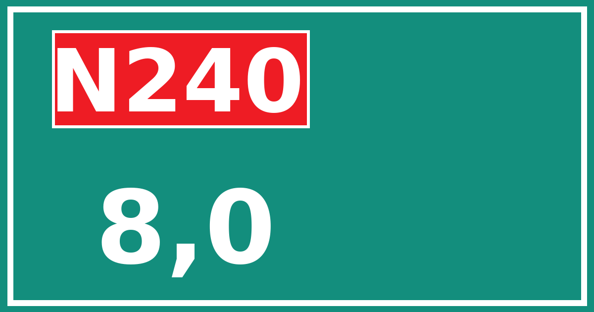 Hectometerbord N240 8,0