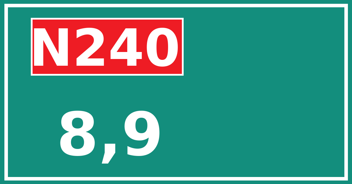 Hectometerbord N240 8,9