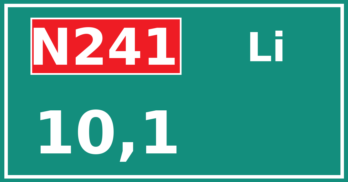 Hectometerbord N241 10,1 zijde Li