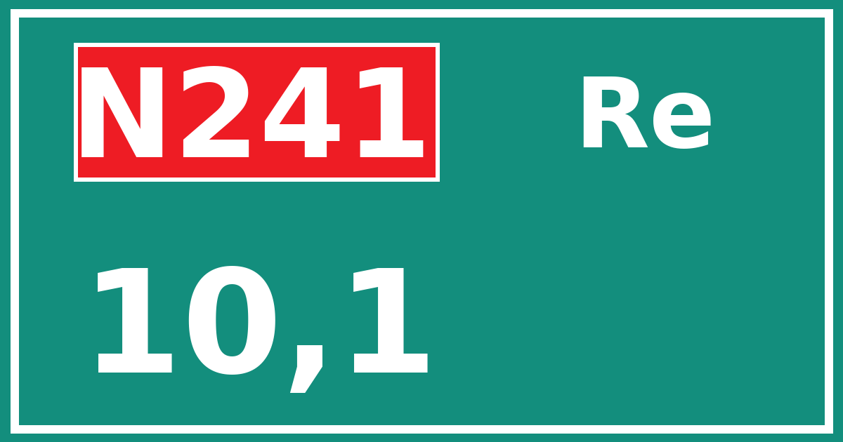 Hectometerbord N241 10,1 zijde Re
