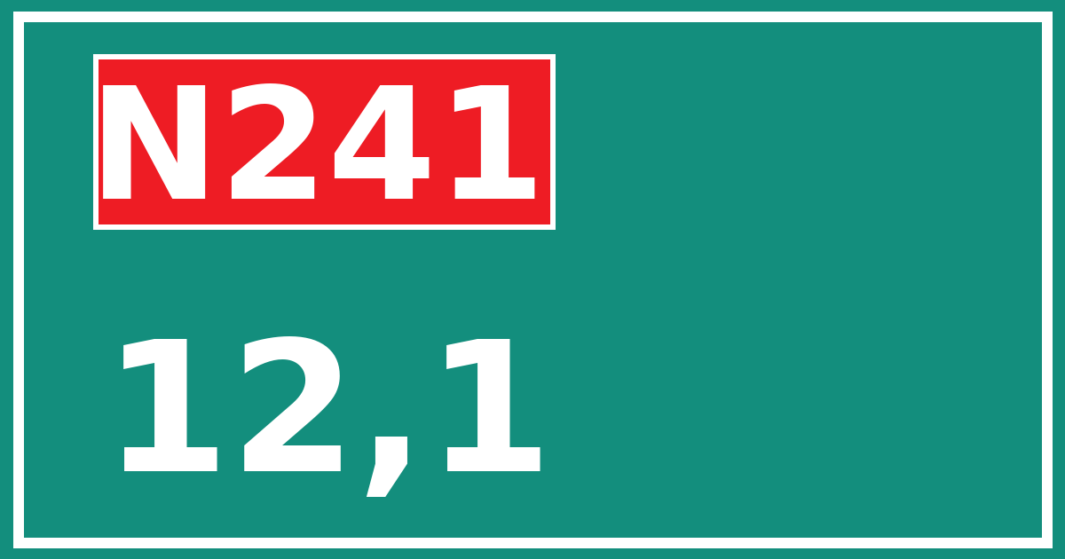 Hectometerbord N241 12,1