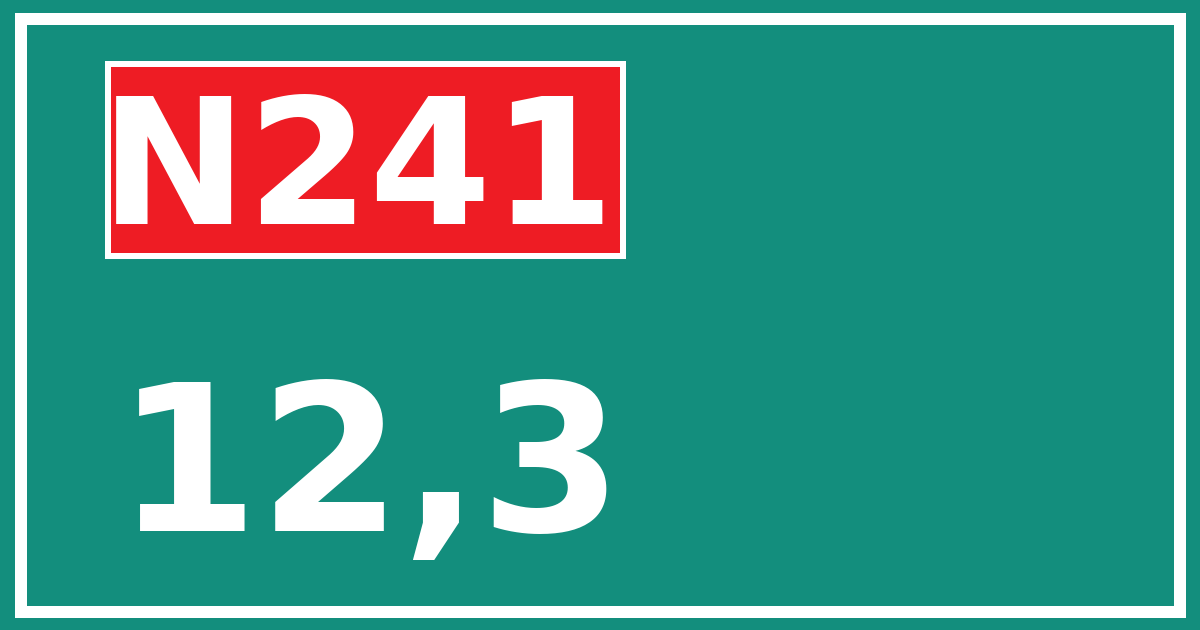 Hectometerbord N241 12,3