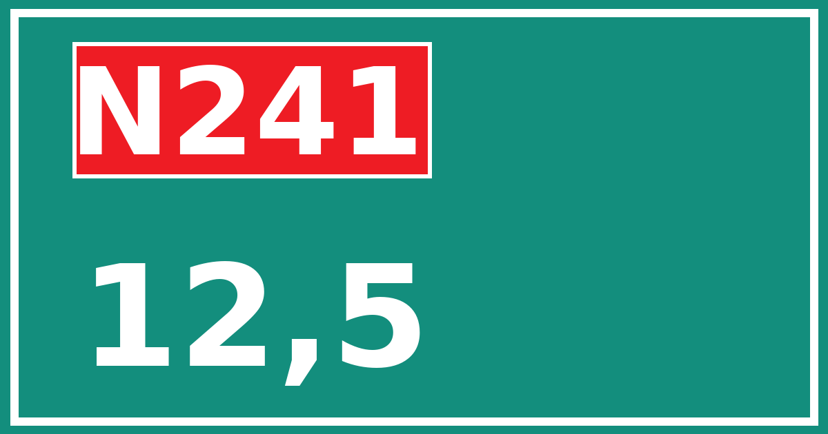 Hectometerbord N241 12,5