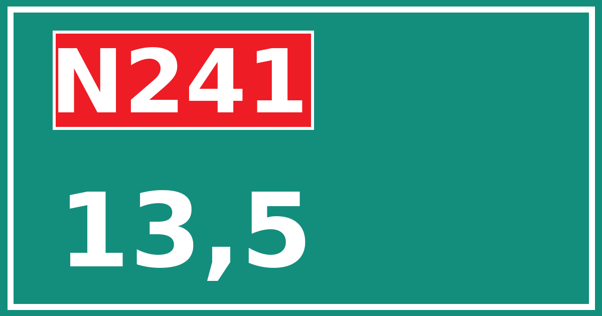Hectometerbord N241 13,5