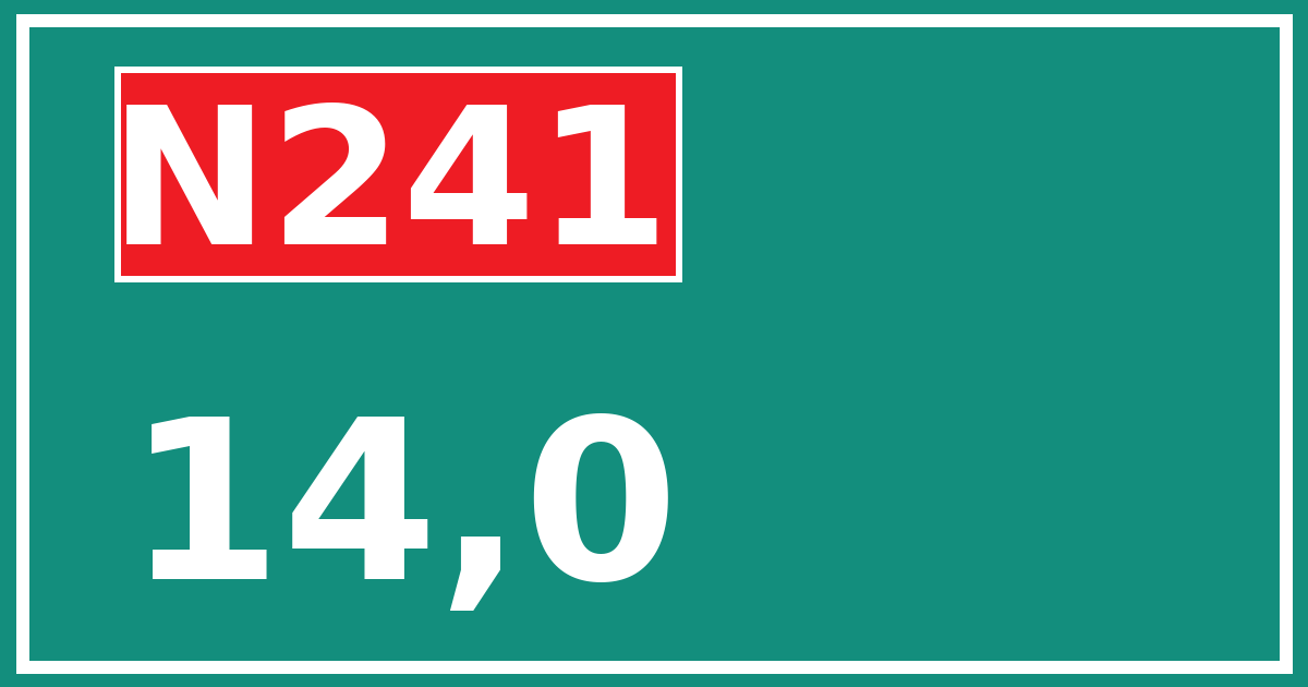 Hectometerbord N241 14,0