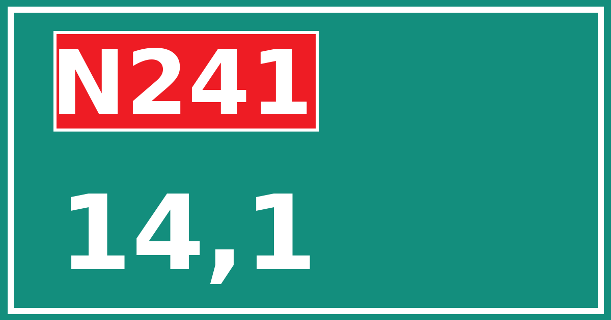 Hectometerbord N241 14,1