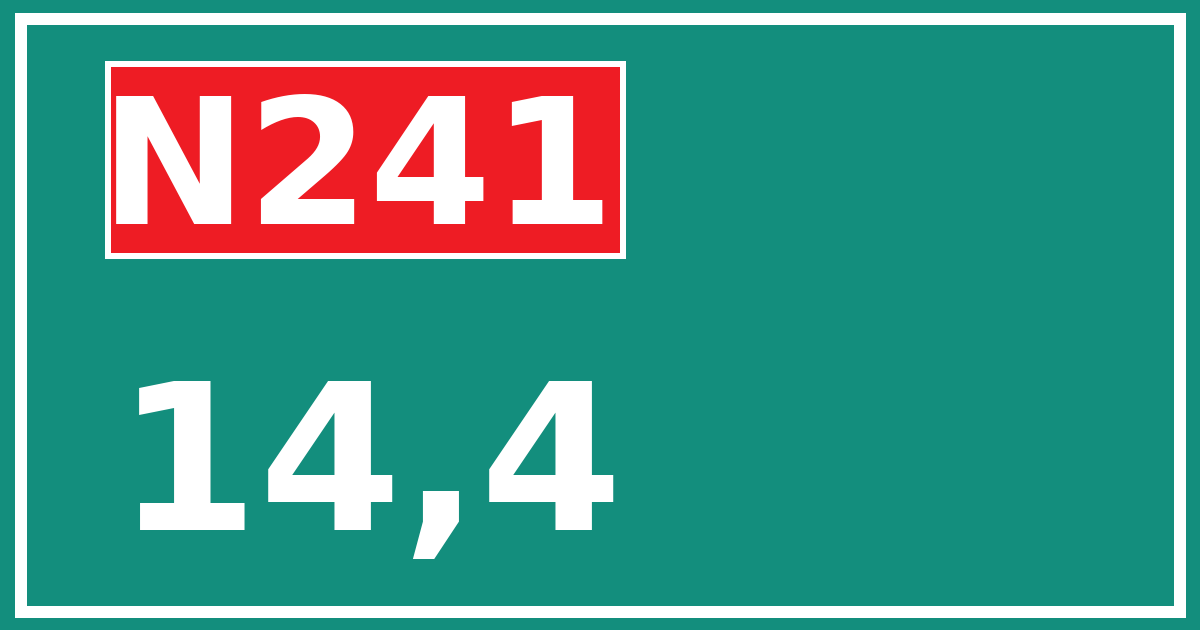 Hectometerbord N241 14,4