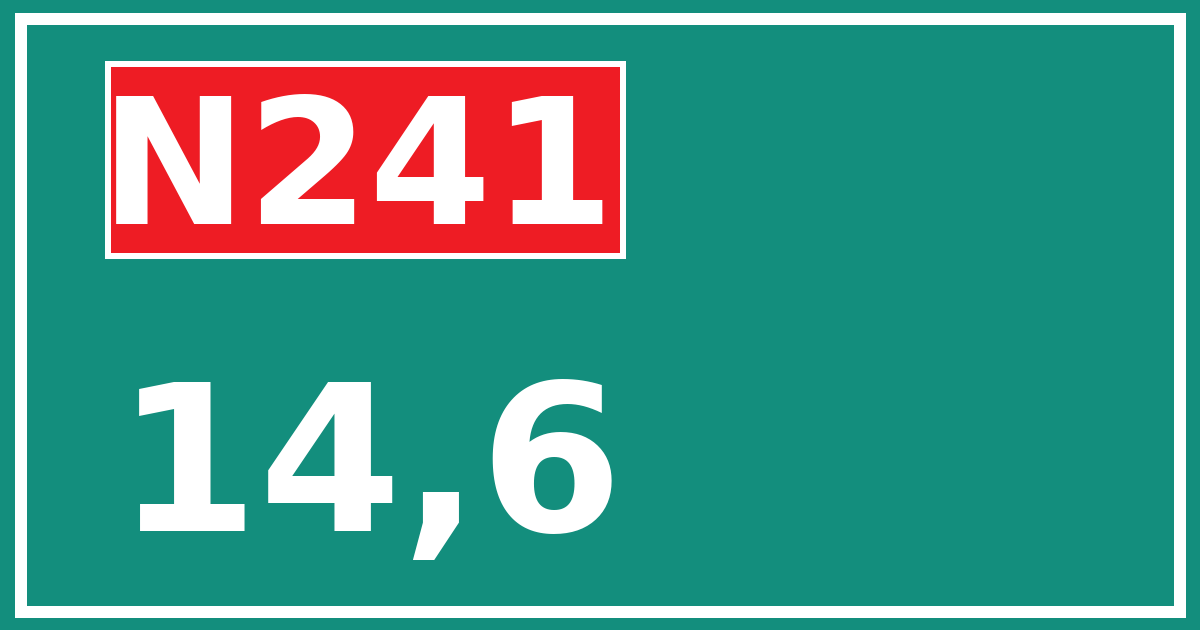 Hectometerbord N241 14,6