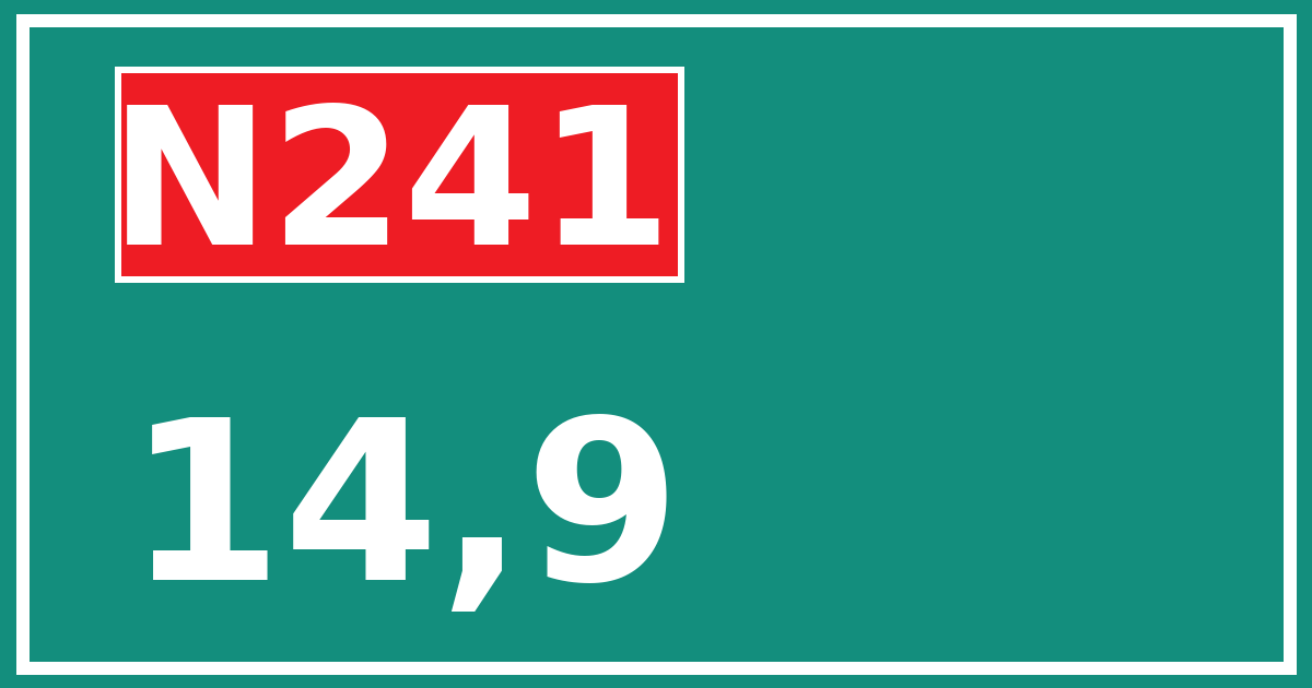 Hectometerbord N241 14,9