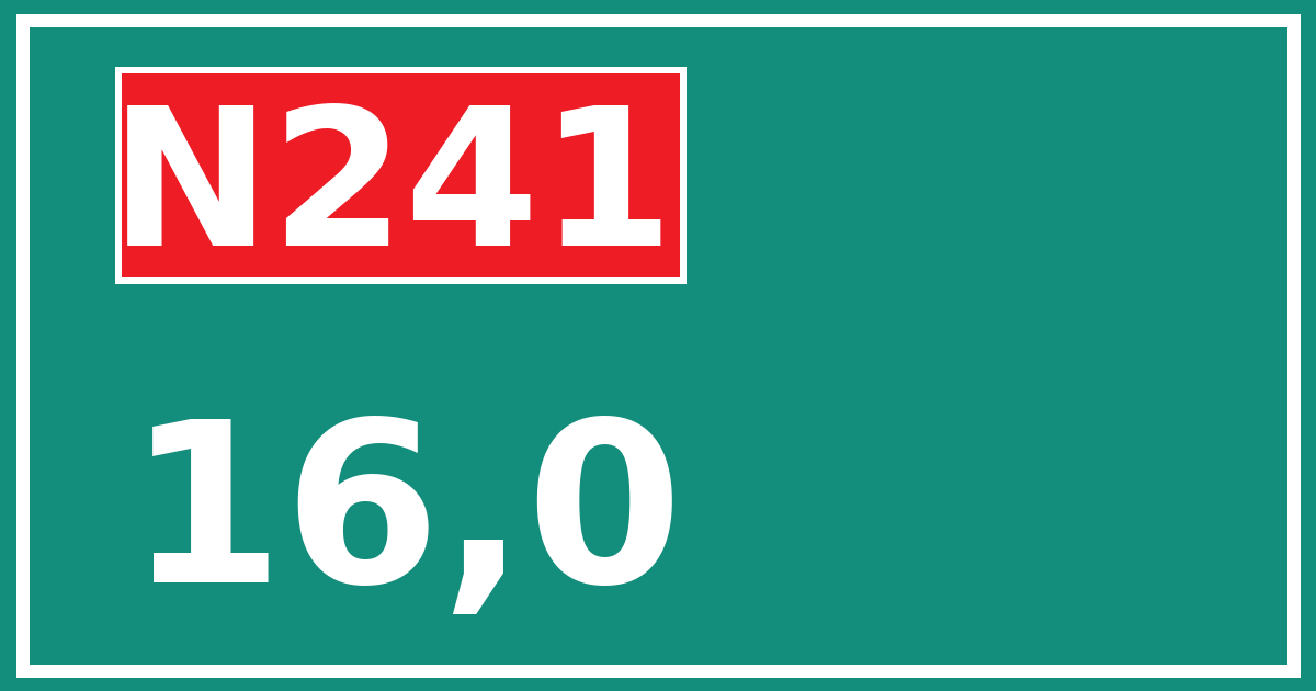 Hectometerbord N241 16,0
