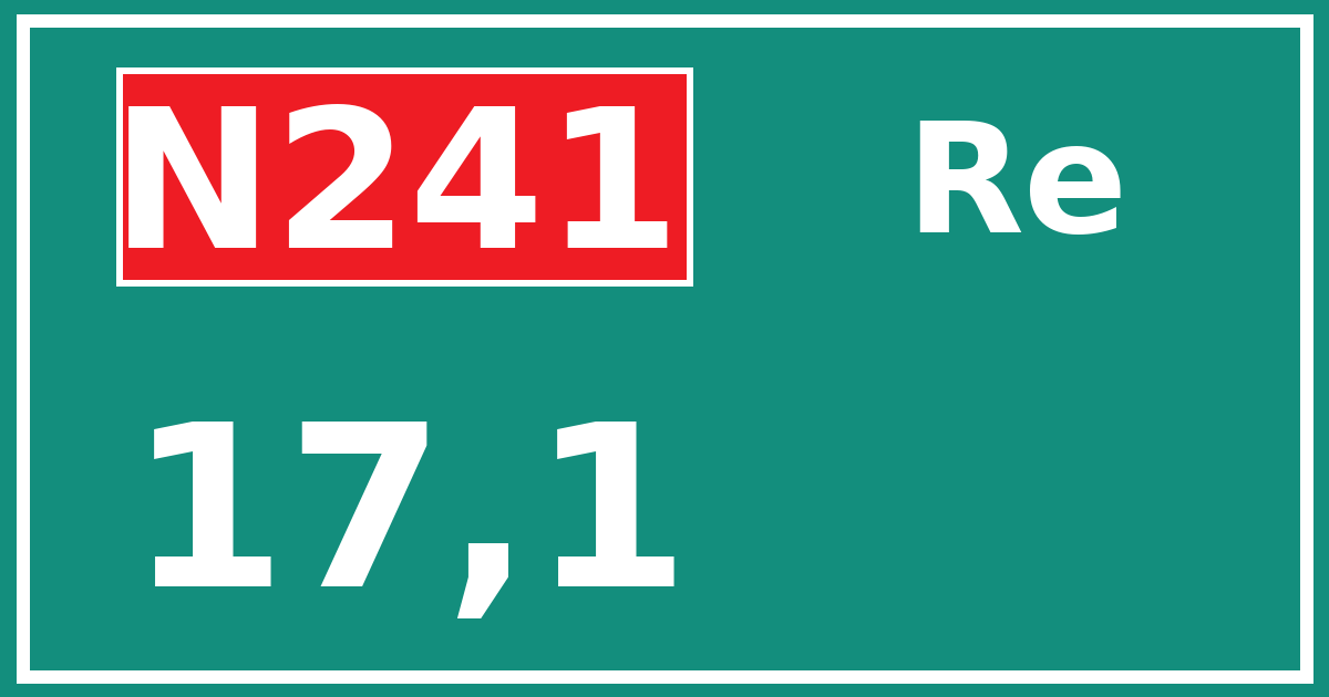 Hectometerbord N241 17,1 zijde Re