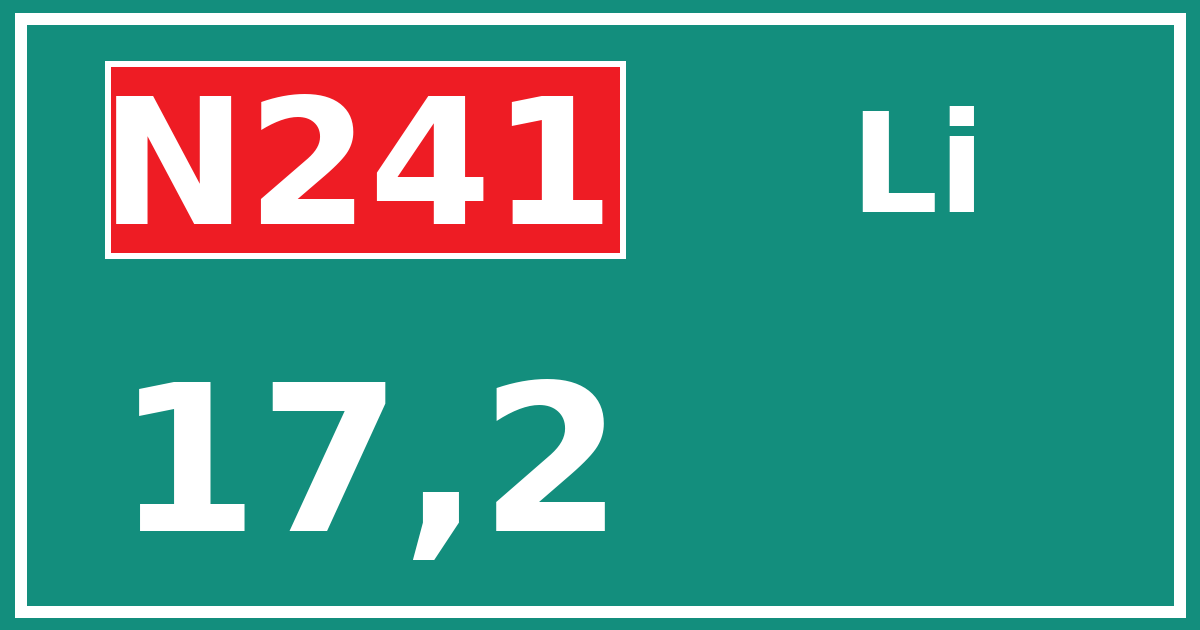 Hectometerbord N241 17,2 zijde Li