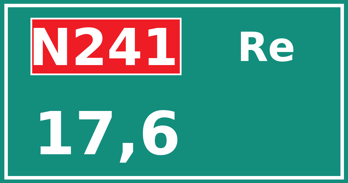 Hectometerbord N241 17,6 zijde Re
